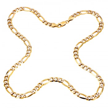 9ct gold 2-tone 20 inch figaro Chain